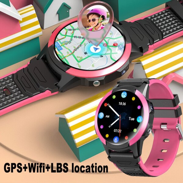 Children's Smartwatch 4G Waterproof With GPS WiFi SOS Vibration Mute 2 Way Call Camera Voice & Video Call Smart Watch For Kids