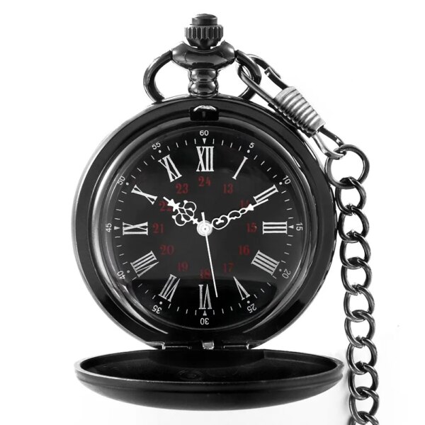 Classic Fashion 37CM Fob Chain Smooth Steel Polish Quartz Pocket Watch Mens Pendant Clock Chain Mens Women