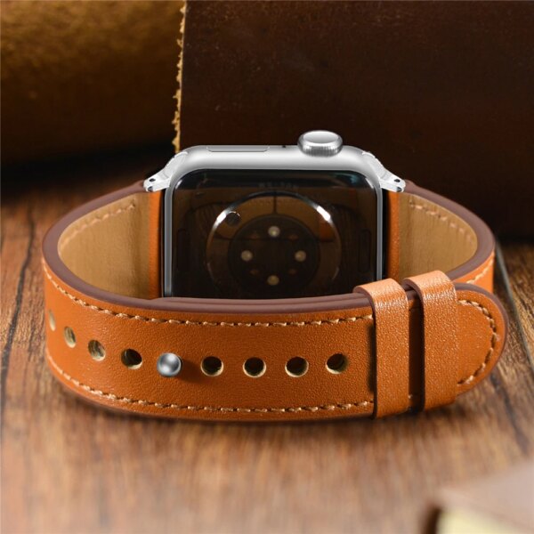 Correa For apple watch ultra2 ultra 49mm band 9 8 7 6 5 4 se 45mm 44mm 41mm 40mm leather strap iwatch 3 42mm 38mm link bracelet