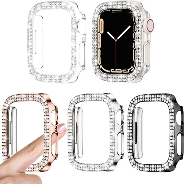 Cover for Apple Watch Case Series 9 8 7 45 41mm 49 42mm 38mm Bumper Diamond Screen Protector for iWatch 6 5 Se 40mm 44mm Ultra 2