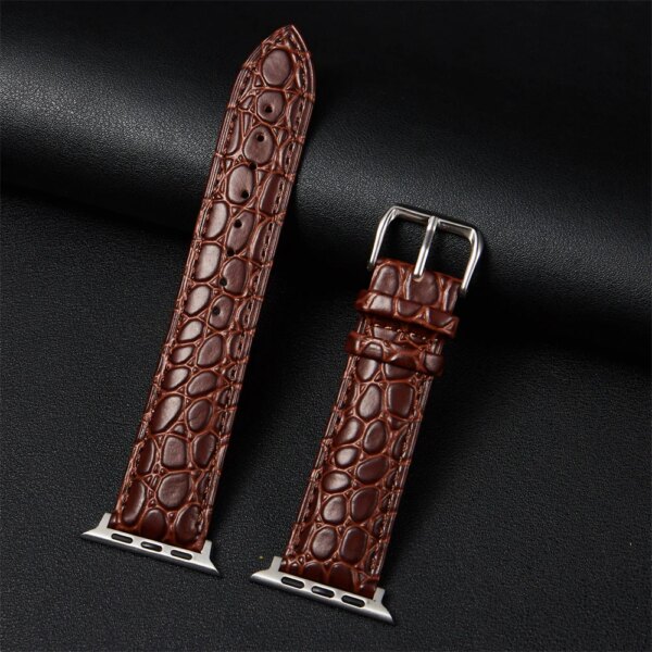 Crocodile Pattern Design Casual Leather Watchband for Apple Watch 8/7/6/5/4/3/se/ultra iwatch Strap 38/40/41mm 42/44/45/49mm