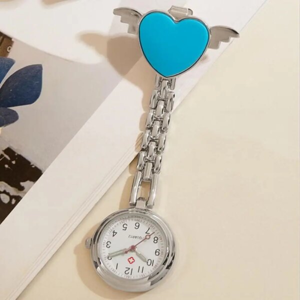 Cute Women Watches Candy Color Luminous Watches Heart Doctor Pocket Watches Hanging Watch Love Chest Watch Nurse Clip Watches