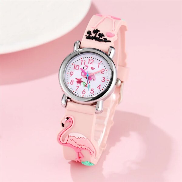 Cute flamingo pattern Children's cartoon watch