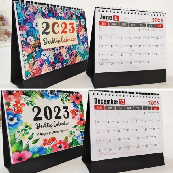 Desk Calendar 2023 New Year 12 Months Standing Desk Calendar Colorful Monthly Designs for Work Office Teachers