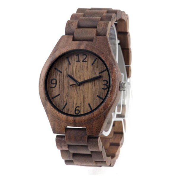 Dropshipping Latest Trend Design Cheap Private Label Natural Full Wood Mens Walnut Couple Watch for Women