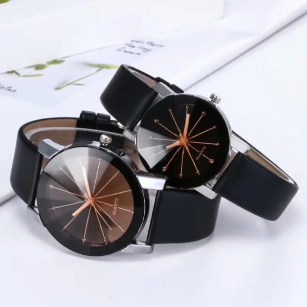 Durable Couple Lover Watches Quartz Dial Clock PU Leather Wristwatch Reloj Watch Women Men Fashion Luxury Gift Relogio Feminino