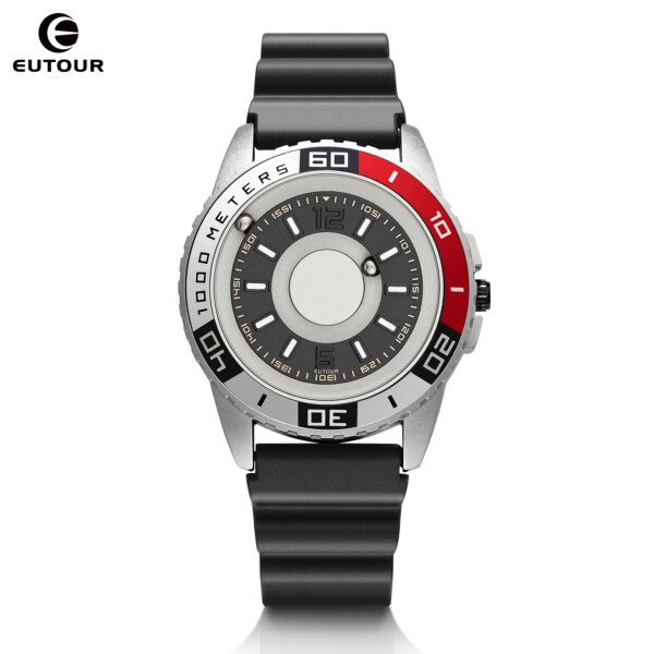 EUTOUR Original Pilot Magnetic Metal Multifunctional Men's Fashion Sports Simple Waterproof Quartz Watch Stainless Steel Strap