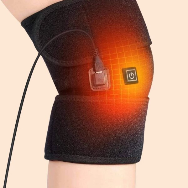 Electric Hot Compress Knee Pad 5V USB/Type-C Charging Heated Knee Brace 3 Heat Levels Leg Knee Warmer with Pocket for Men Women