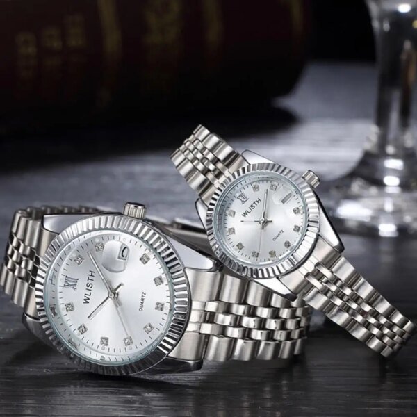 Exquisite Unisex Round Dial Luminous Analog Quartz Couples Wrist Watch Gift Quartz Watch for Men and Woman Couple Watch