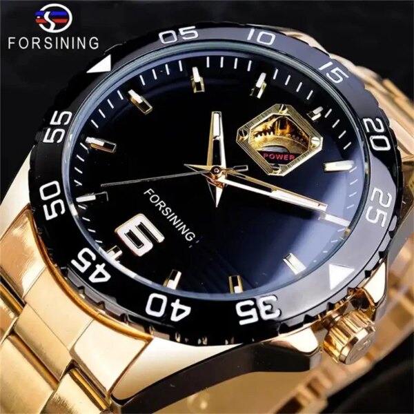 FORSINING 337A New Luxury Male Mechanical Wristwatch Stainless Steel Watch Top Brand Glass Men Watches Reloj Hombre Hot Sale