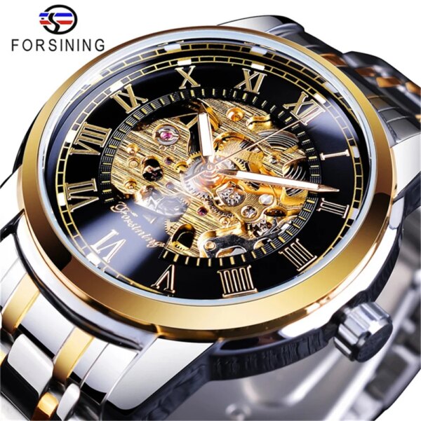 FORSINING 349 Men's Mechanical Watch Luxury Business Hot Sale Skeleton Hollow Fashion Hand Clock for Male Wrist Watch Relogio