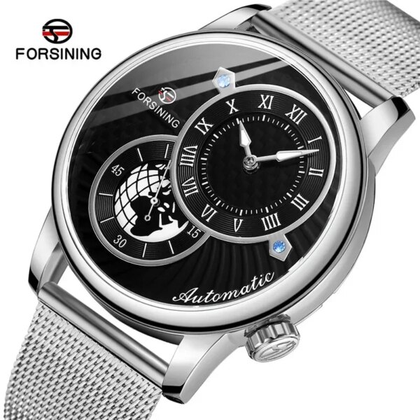 FORSINING Automatic Mechanical Men Wristwatch Military Sport Male Clock Top Brand Luxury Stainless Steel Original Watch 8201