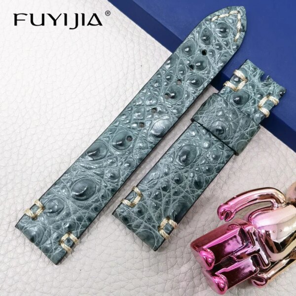 FUYIJIA New Custom Vogue Alligator Strap Genuine Leather Belt Handmade Crocodile Skin Watch Band 18MM 19MM 20MM 21MM Watchbands