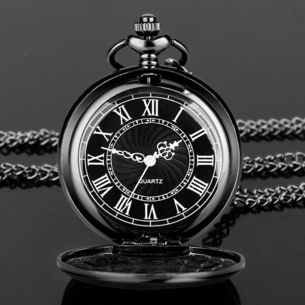 Fashion 37CM Fob Chain Smooth steel Quartz Pocket Watch Vintage Roman Nmber Dial Pendant Fob Watch Gifts Clock reloj de bolsillo