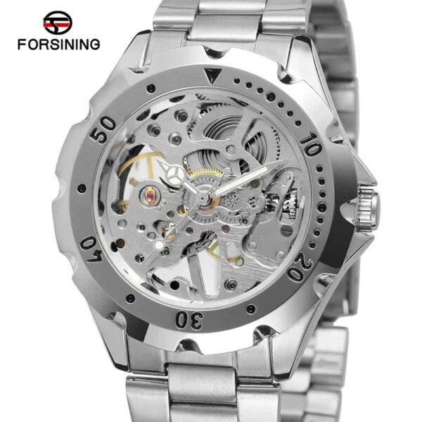 Fashion Forsining Top Brand Men Women Watches Luxury Skeleton Lady Clocks Hand Wind Mechanical Dress Lover Female Watch Gift