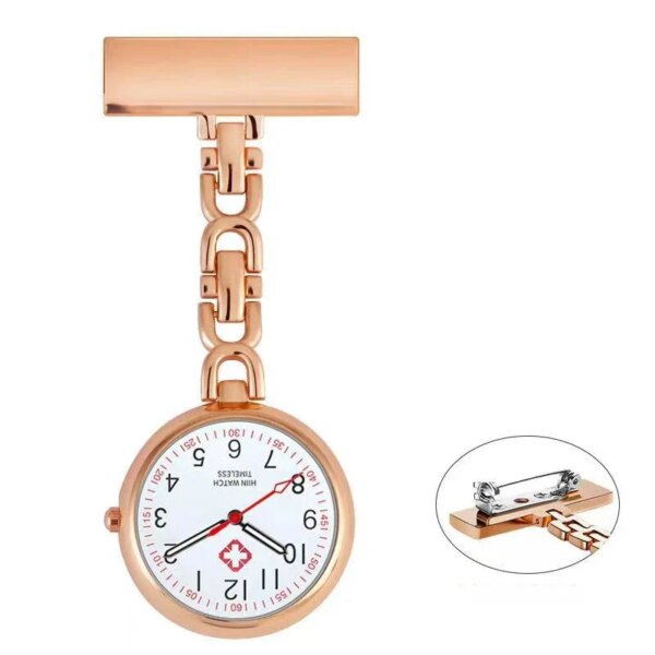 Fashion Mini Nurse Table Pocket Watch with Clip Brooch Chain Quartz Watches Gifts Fob Watches