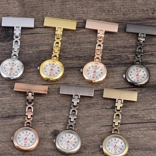 Fashion Round Dial Clip On Brooch Pendant Hanging Quartz Fob Nurse Pocket Watch