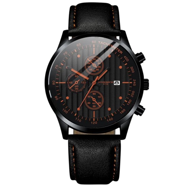 Fashion S^Imple Black Blue Gold Luxury Hollow Leather Strap Mechanical Watch Wrist Clock Retro Analog Wrist Watch For Men