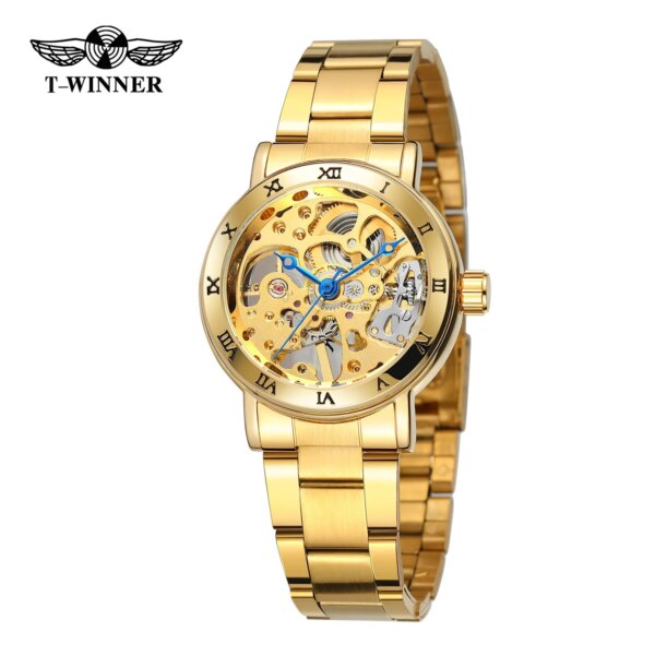 Fashion T-winner Top Brand Women Watches Skeleton Automatic Watch Simple Ladies Wristwatches Relogio Feminino Elegant Lady Clock