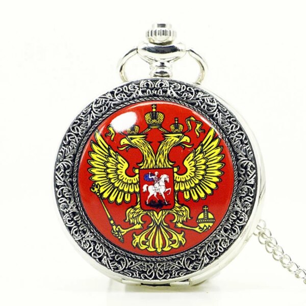 Fashion Vintage Silver Double Phoenix Wings Enamel Quartz Flip Clock Men Fob Chain Pocket Watches For Men Women PB609