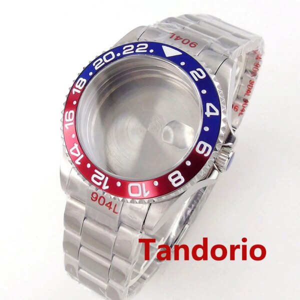 Fit Auto NH34 NH35 NH36 20ATM Diving Tandorio 40mm Unidirectional Bezel Stainless Steel Watch Case Sapphire Glass