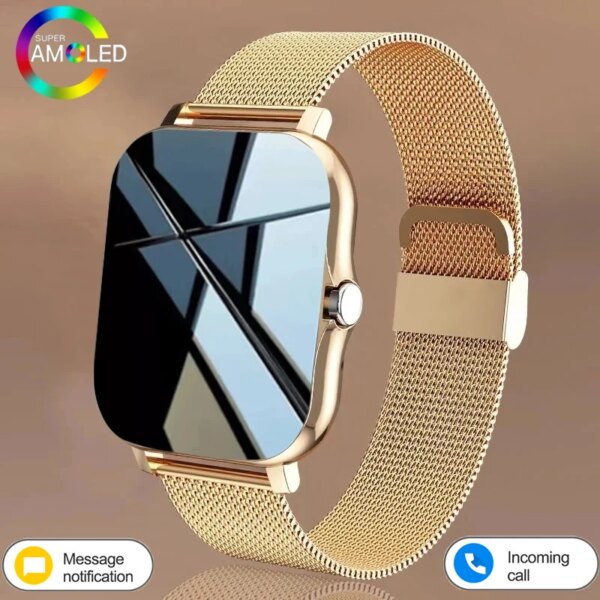 For Android IOS Smart Watch Men Women Color Screen Full Touch Custom Dial Women Bluetooth Call Waterproof 2024 Smart Watch Men