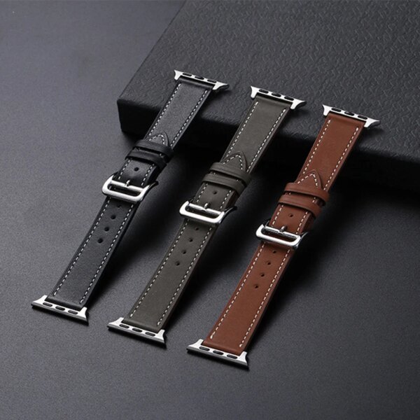 For Apple Watch Band 45mm 41mm 38 42mm High Quality Leather Strap Men For Series 9 7 8 5 6 SE Ultra 2 49mm 44mm 40mm Watchband