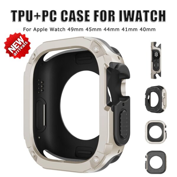 For Apple Watch Ultra 2 49mm Case PC Bumper Cover For Iwatch 8 7 6 5 4 SE 45mm 44mm 41mm 40mm TPU Bumper Accseeories Potector