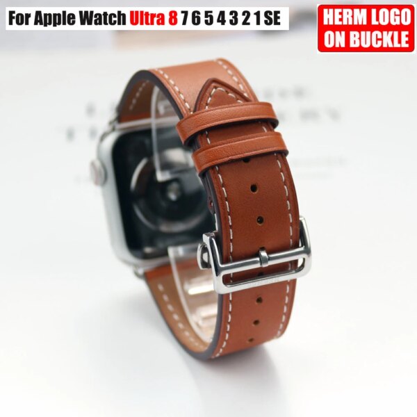 For Apple Watch Ultra Band 44mm 49 40 45 41 42 38mm Genuine Leather Correa Bracelet Apple Watch Strap 8 7 6 5 4 3 SE for iWatch