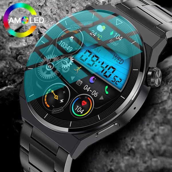 For Huawei Xiaomi NFC Smart Watch Men GT3 Pro AMOLED 390*390 HD Screen Heart Rate Bluetooth Call IP68 Waterproof SmartWatch 2024