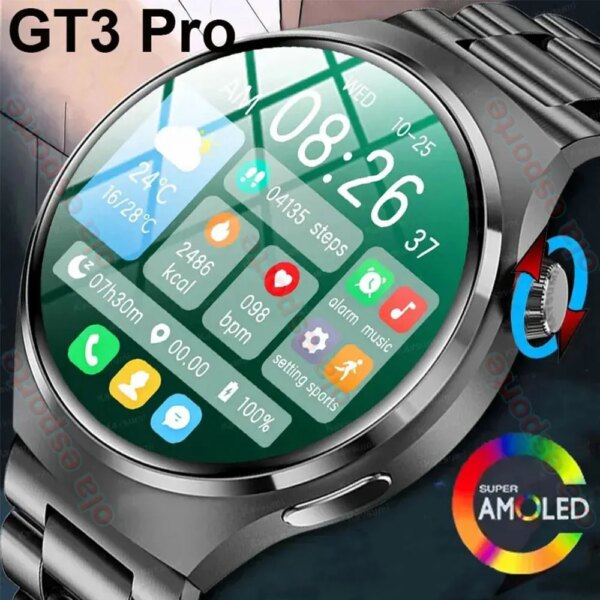 For Men Women Smart Watch 2024 New Bluetooth Call Full Touch Amoled Diy Dails Sport Waterproof SmartWatch Pk Gt3 Pro Watch Gt4