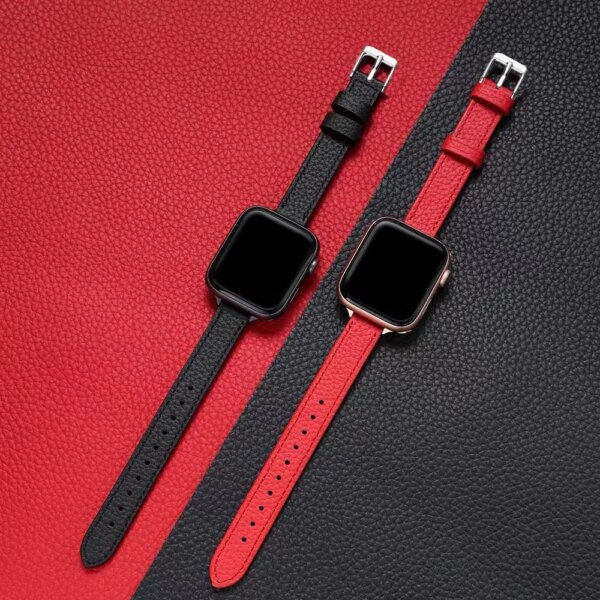 For apple watch 41mm 40mm 38mm band slim leather correa iwatch ultra 2/1 49mm 9 8 7 6 5 4 3 2 se band 45mm 44mm 42mm bracelet