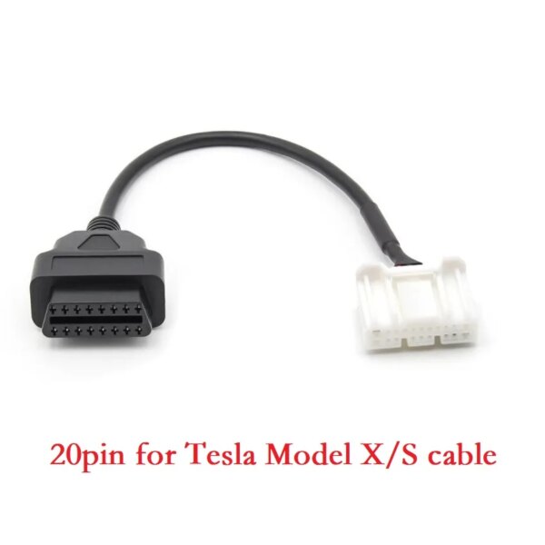 Free Shipping Car OBD detector adapter cable supports Tesla Model X S 20pin Edamame X/S for 2012 2013 2014 2015