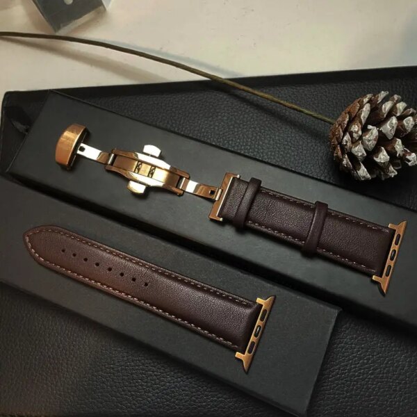 Genuine Leather For Apple watch band 45mm 41mm 44mm 40mm 42mm 38mm 49mm correa bracelet iwatch series 7 5 SE 6 8 9 ultra 2 strap