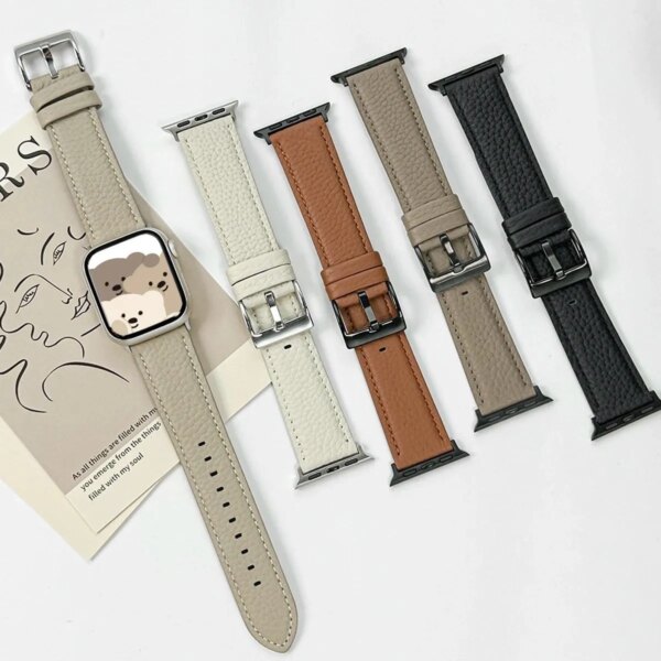 Genuine Leather Strap For Apple Watch Series 9 8 7 41/45mm Correa Band 38/42mm 40mm/44mm Ultra 49mm Bracelet iWatch SE 6 5 4 3