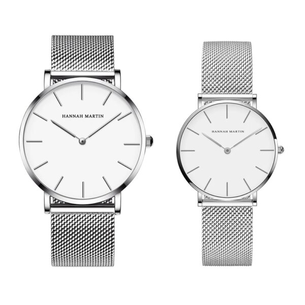 Hannah Martin Brand Couple Watch Luxury Women Quartz Wristwatches 6.9mm Ultra Thin Japanese Movement Fashion Simple Men's Watch