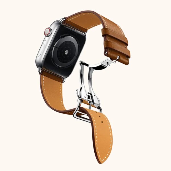 High Quality Genuine Leather Band Deployment Buckle Debuckle For Iwatch Ultra 2 Apple Watch Series 9 8 7 6 Se 5 41mm 45mm 49MM