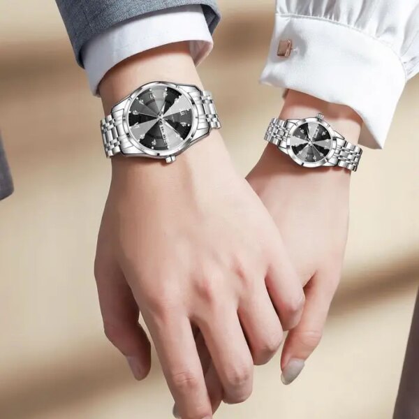 Hot Sell  Couple Watches Men and Women Quartz Movement Waterproof Casual His and Hers Watches Set Pair for Couples