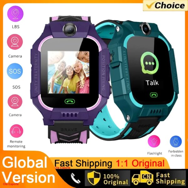 Kids Smart Watch 2024 New Sim Card Smartwatch For Children Sos Call Phone Camera Voice Chat Photo Boy Girl Gift Color Screen Q19