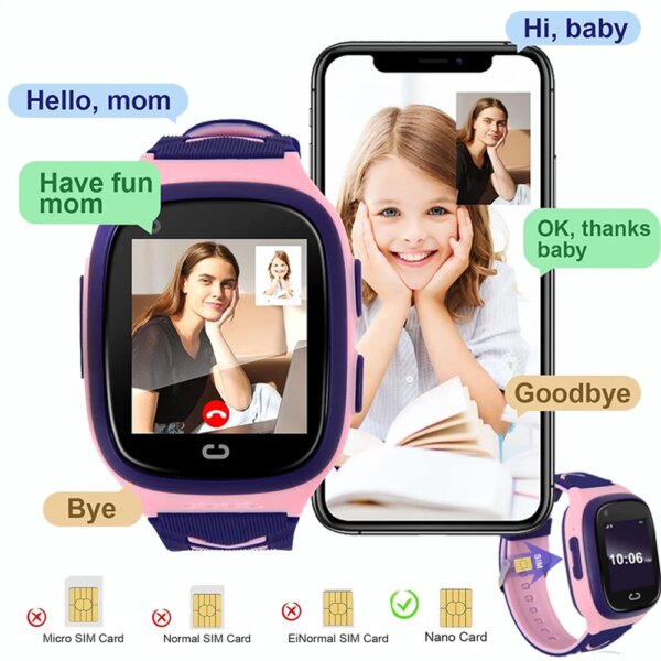 Kids Smart Watch For Children 4G Sim Card Video Call Smartwatch SOS GPS Location Tracker Kids Watch Student Smart Watch