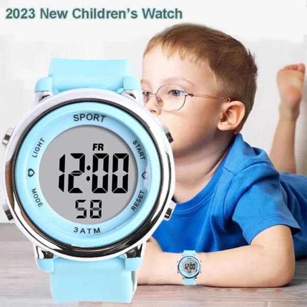 LED Display Digital Kids Watches Sport Boys Girls Alarm Clock Luminous Calendar Waterproof Children’s Electronic Wristwatch