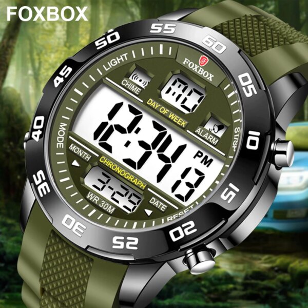 LIGE Luxury Sport Man Watches Military Waterproof Eletronic LED Digital Alarm Chronograph Fashion Casual Luminous Men Wristwatch