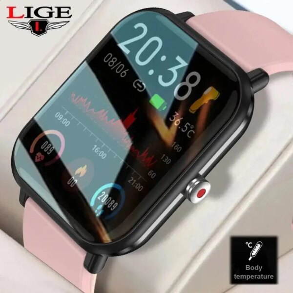 LIGE New Original Men Women Smart Watch TFT HD Screen Dial Wallpaper Fitness Sport AI Voice For Android IOS Smartwatch 2024 Gift