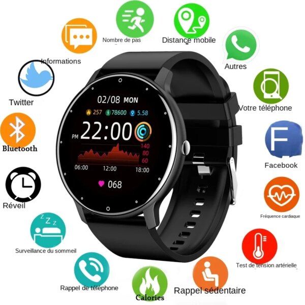 LIGE New Smart Watch Women Men Lady Sport Fitness Smartwatch Sleep Heart Rate Monitor Waterproof Men‘s Watches For IOS Android