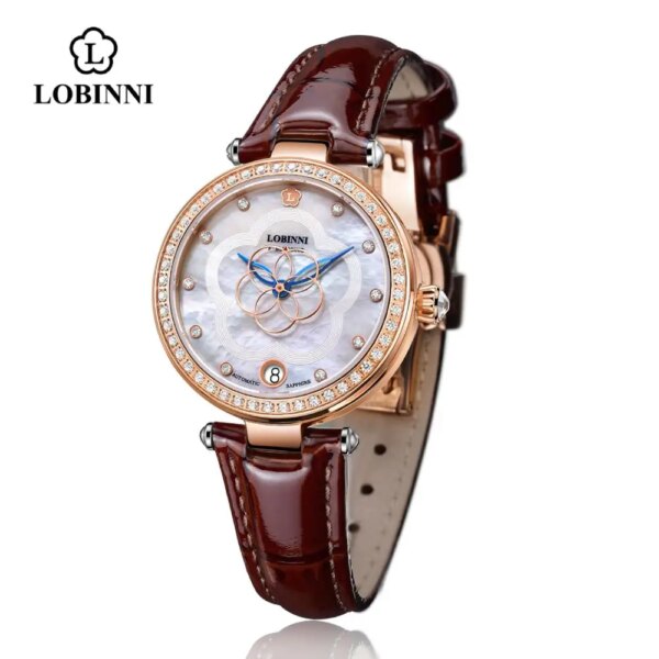 LOBINNI Switzerland Luxury Brand Ladies Mechanical Automatic Self-Wind Sapphire Watch Women Fashion Importers Waterproof Watches