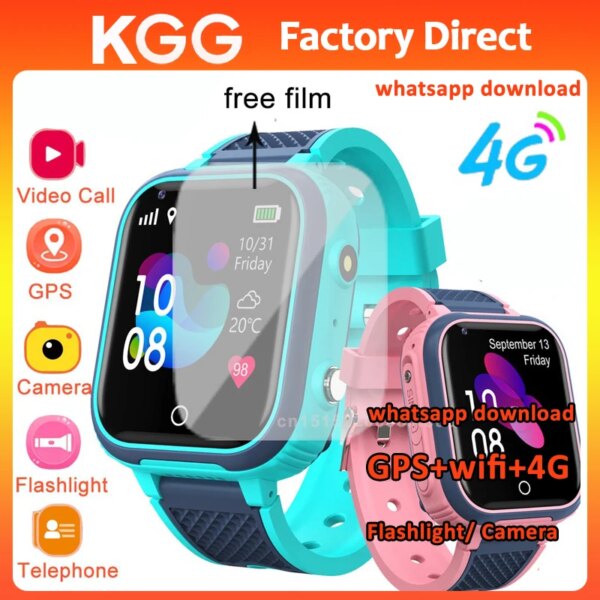 LT21 4G Kids Smart Watch Phone GPS WIFI Video Call WIFI SOS Video Call IP67 Waterproof Camera Smartwatch WhatsAPP Download