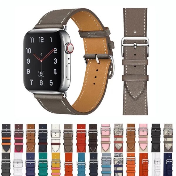 Leather Watch Straps for Apple Watch band 44mm 49mm 45mm 42mm 40mm 41mm 38mm sport bracelet iWatch series Ultra 9-8-7-6-5-4-3-SE