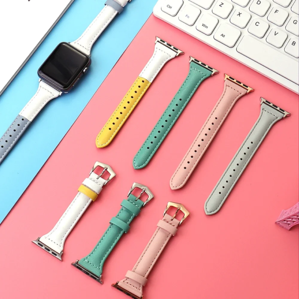 Leather strap Compatible with Apple Watch strap 38/40/41mm 42/44/45/49mm iWatch strap Ultra SE series 9 8 7 6 5 4 3 2 1