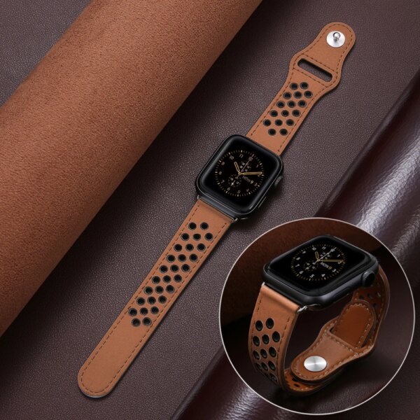 Leather strap For Apple watch bands 44mm 40mm 45mm 41mm 42mm 38mm 49mm 44 45 mm bracelet iwatch series 9 7 se 6 3 Ultra 2 8 band