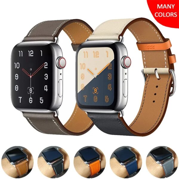 Leather strap for Apple watch band 44mm 40mm 45mm 41mm 38mm 42mm Single tour watchband bracelet iWatch series 9 8 Ultra se 7 5 6